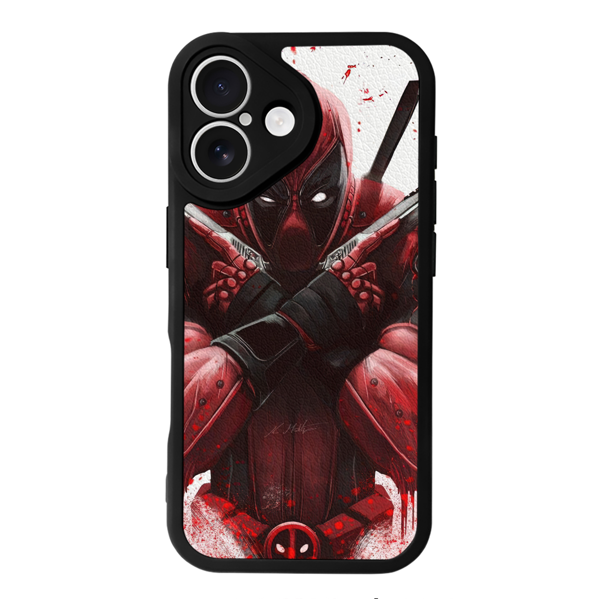 （画像用） Deadpool デッドプール 【iPhone 16シリーズ対応】シリコンスマホケース（レザー調） 材質：シリコン